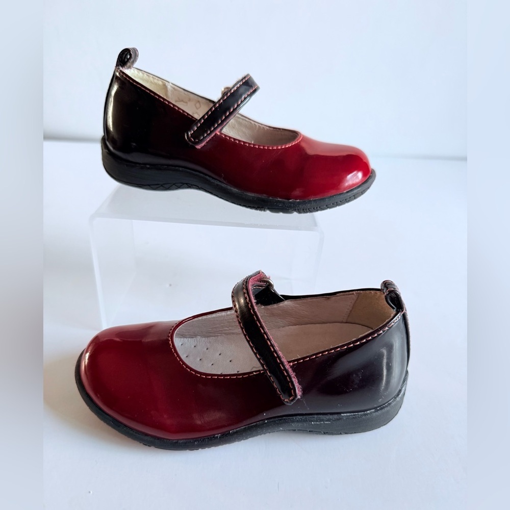 Primigi Girls Ombré Cherry Black Patent Mary Jane Shoes EU 24 Sky Effect Vintage